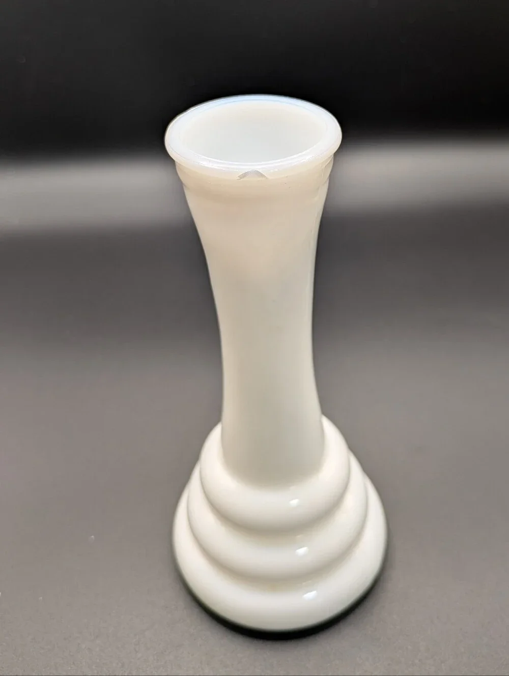 White Milk Glass Bud Vase - Classic Tapered Design